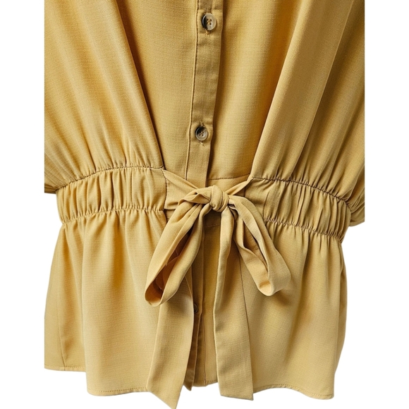 SWEETRAIN Plus Size Short Sleeve Tie Front Button Front Blouse 3X NWOT - Picture 5 of 13